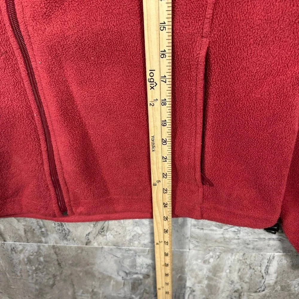 Columbia Sportswear red fleece jacket white skull and crossbones Mens size XL